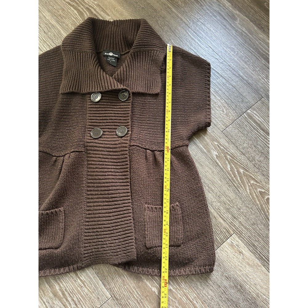 Vintage Brown Front Button Sweater Coquette Twee Feminine Boho Whimsy 90s - Picture 6 of 6